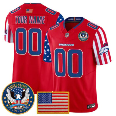 Denver Broncos "America250 Edition" Vapor Limited Custom Jersey - Red