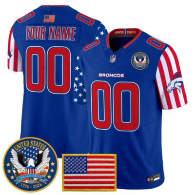 Denver Broncos "America250 Edition" Vapor Limited Custom Jersey - Royal