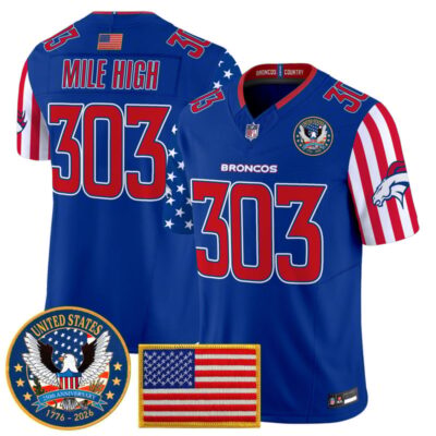 Denver Broncos "America250 Edition" Vapor Limited Jersey - Royal / Mile High 303