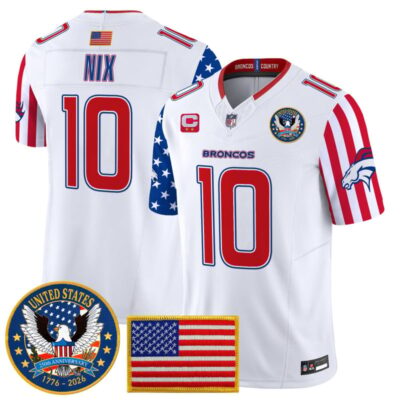 Denver Broncos "America250 Edition" Vapor Limited Jersey - White / Bo Nix