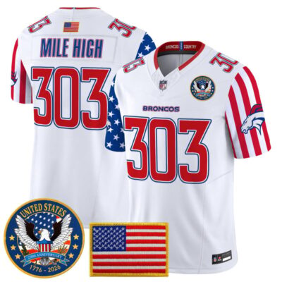Denver Broncos "America250 Edition" Vapor Limited Jersey - White / Mile High 303