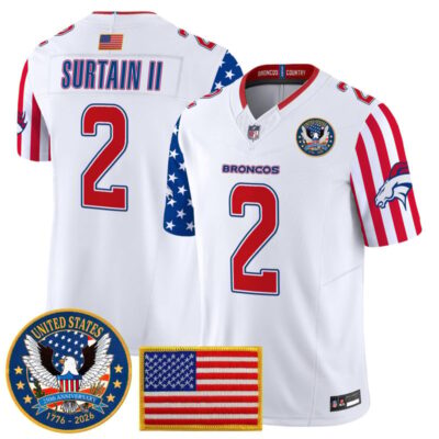 Denver Broncos "America250 Edition" Vapor Limited Jersey - White / Patrick Surtain II
