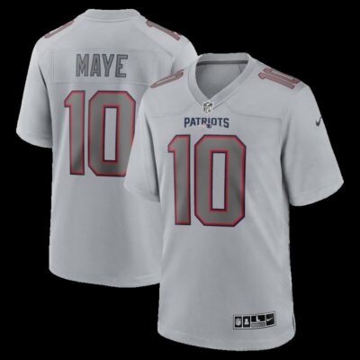 Drake Maye New England Patriots Atmosphere Fashion Game Jersey - Gray