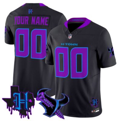 Houston Texans DJ Screw Vapor Limited Custom Stitched Jersey - Navy