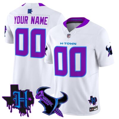 Houston Texans DJ Screw Vapor Limited Custom Stitched Jersey - White