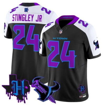 Houston Texans DJ Screw Vapor Limited Stitched Jersey - Black Alternate / Derek Stingley Jr.