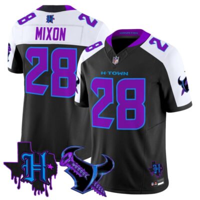 Houston Texans DJ Screw Vapor Limited Stitched Jersey - Black Alternate / Joe Mixon