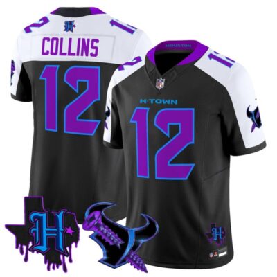 Houston Texans DJ Screw Vapor Limited Stitched Jersey - Black Alternate / Nico Collins