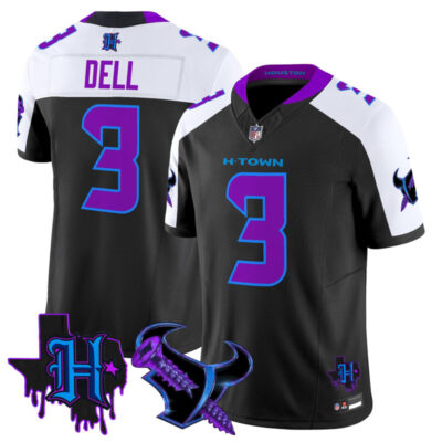 Houston Texans DJ Screw Vapor Limited Stitched Jersey - Black Alternate / Tank Dell