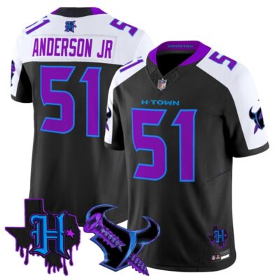 Houston Texans DJ Screw Vapor Limited Stitched Jersey - Black Alternate / Will Anderson Jr.