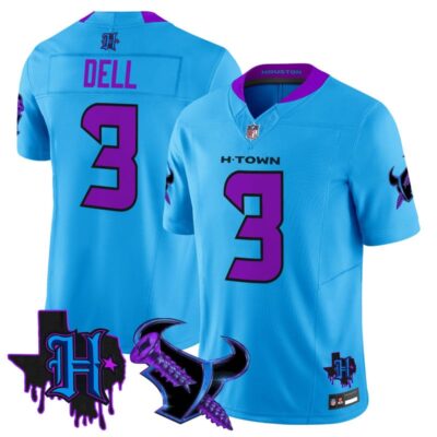 Houston Texans DJ Screw Vapor Limited Stitched Jersey - Blue / Tank Dell