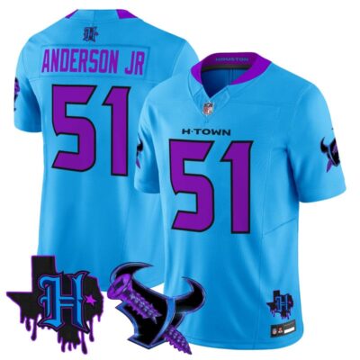 Houston Texans DJ Screw Vapor Limited Stitched Jersey - Blue / Will Anderson Jr.