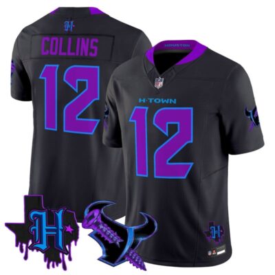 Houston Texans DJ Screw Vapor Limited Stitched Jersey - Navy / Nico Collins