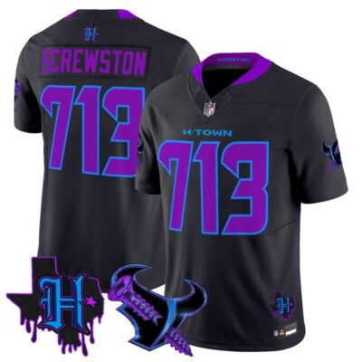 Houston Texans DJ Screw Vapor Limited Stitched Jersey - Navy / Screwston 713