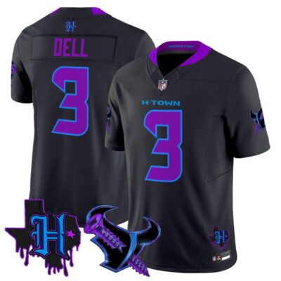Houston Texans DJ Screw Vapor Limited Stitched Jersey - Navy / Tank Dell