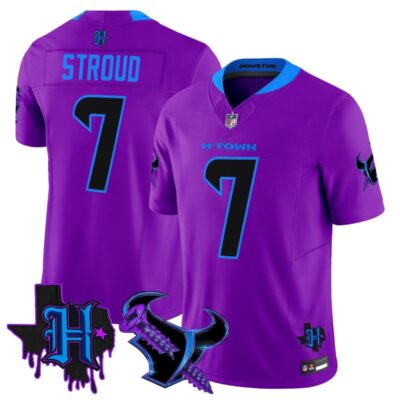 Houston Texans DJ Screw Vapor Limited Stitched Jersey - Purple / C.J. Stroud