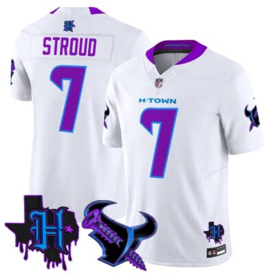 Houston Texans DJ Screw Vapor Limited Stitched Jersey - White / C.J. Stroud