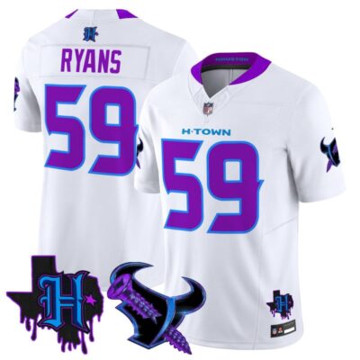 Houston Texans DJ Screw Vapor Limited Stitched Jersey - White / DeMeco Ryans
