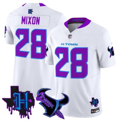 Houston Texans DJ Screw Vapor Limited Stitched Jersey - White / Joe Mixon