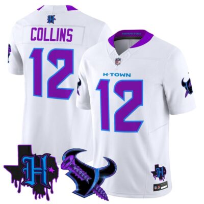 Houston Texans DJ Screw Vapor Limited Stitched Jersey - White / Nico Collins
