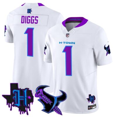 Houston Texans DJ Screw Vapor Limited Stitched Jersey - White / Stefon Diggs