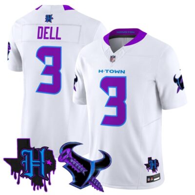 Houston Texans DJ Screw Vapor Limited Stitched Jersey - White / Tank Dell