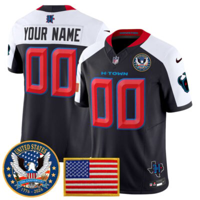 Houston Texans "United States 250th Anniversary Patch" Vapor Limited Custom Jersey - Navy Alternate