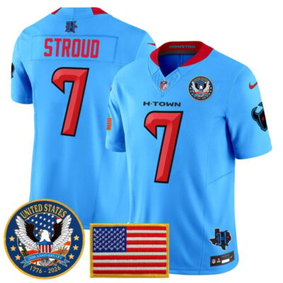 Houston Texans "United States 250th Anniversary Patch" Vapor Limited Jersey - Blue / C.J. Stroud