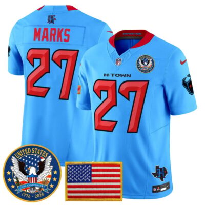 Houston Texans "United States 250th Anniversary Patch" Vapor Limited Jersey - Blue / Woody Marks