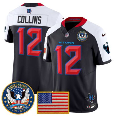 Houston Texans "United States 250th Anniversary Patch" Vapor Limited Jersey - Navy Alternate / Nico Collins