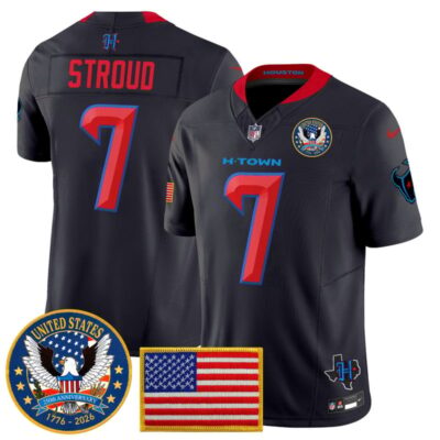Houston Texans "United States 250th Anniversary Patch" Vapor Limited Jersey - Navy Limited / C.J. Stroud