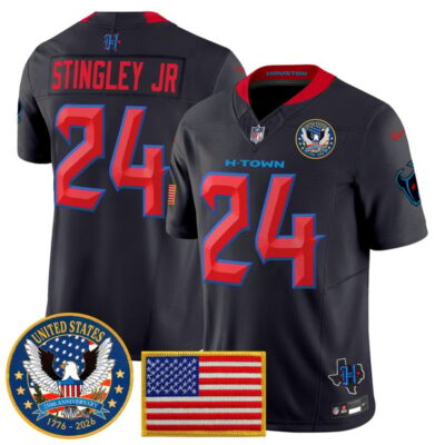 Houston Texans "United States 250th Anniversary Patch" Vapor Limited Jersey - Navy Limited / Derek Stingley Jr.