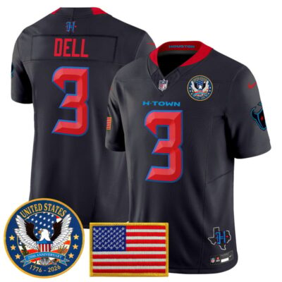 Houston Texans "United States 250th Anniversary Patch" Vapor Limited Jersey - Navy Limited / Tank Dell