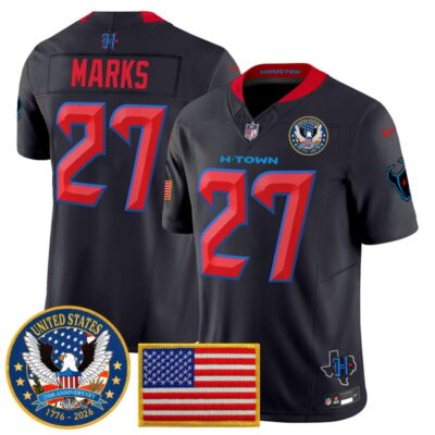 Houston Texans "United States 250th Anniversary Patch" Vapor Limited Jersey - Navy Limited / Woody Marks