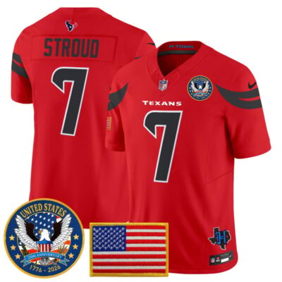 Houston Texans "United States 250th Anniversary Patch" Vapor Limited Jersey - Red / C.J. Stroud