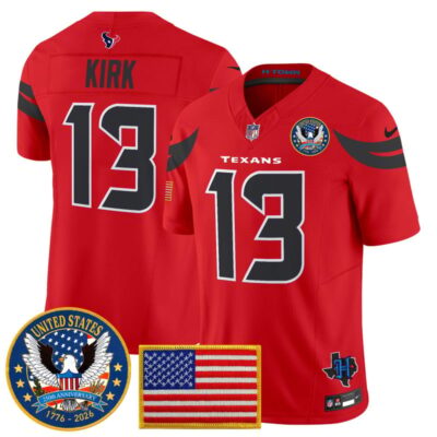 Houston Texans "United States 250th Anniversary Patch" Vapor Limited Jersey - Red / Christian Kirk