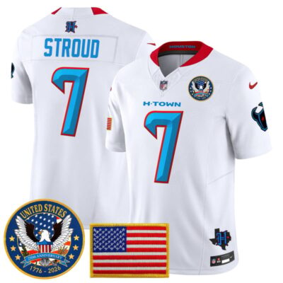 Houston Texans "United States 250th Anniversary Patch" Vapor Limited Jersey - White / C.J. Stroud