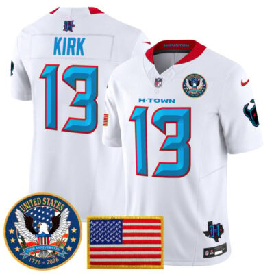 Houston Texans "United States 250th Anniversary Patch" Vapor Limited Jersey - White / Christian Kirk