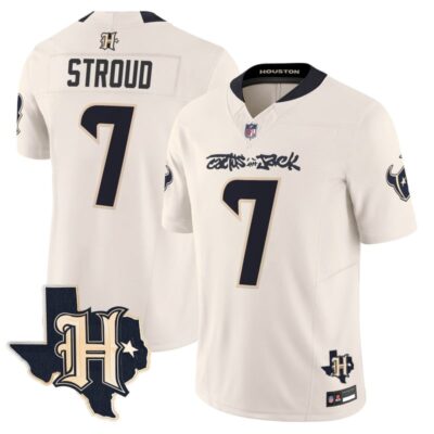 Houston Texans x Cactus Jack Vapor Limited Stitched Jersey - Cream / C.J. Stroud