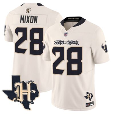 Houston Texans x Cactus Jack Vapor Limited Stitched Jersey - Cream / Joe Mixon