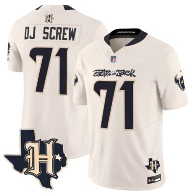 Houston Texans x Cactus Jack Vapor Limited Stitched Jersey - Cream / Screw 1971