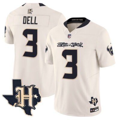 Houston Texans x Cactus Jack Vapor Limited Stitched Jersey - Cream / Tank Dell