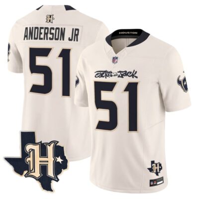 Houston Texans x Cactus Jack Vapor Limited Stitched Jersey - Cream / Will Anderson Jr.