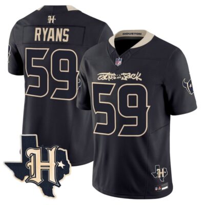 Houston Texans x Cactus Jack Vapor Limited Stitched Jersey - Navy / DeMeco Ryans