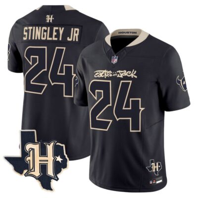Houston Texans x Cactus Jack Vapor Limited Stitched Jersey - Navy / Derek Stingley Jr.