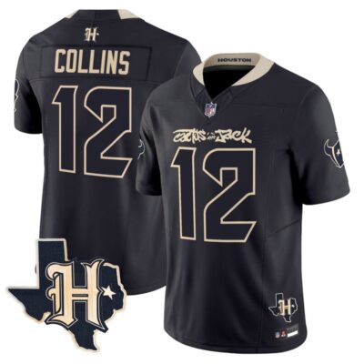 Houston Texans x Cactus Jack Vapor Limited Stitched Jersey - Navy / Nico Collins