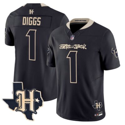 Houston Texans x Cactus Jack Vapor Limited Stitched Jersey - Navy / Stefon Diggs