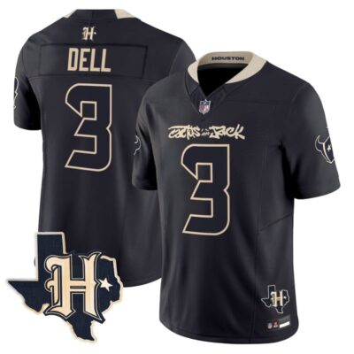 Houston Texans x Cactus Jack Vapor Limited Stitched Jersey - Navy / Tank Dell