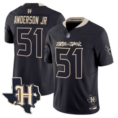 Houston Texans x Cactus Jack Vapor Limited Stitched Jersey - Navy / Will Anderson Jr.