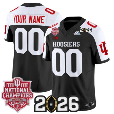 Indiana Hoosiers 2025 National Champions & 2026 CFP Final Patch Vapor Limited Custom Jersey - Black Alternate